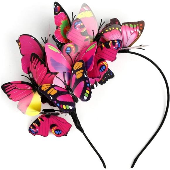 Butterfly Fascinator Hat Z-rosered - Picture 1 of 5